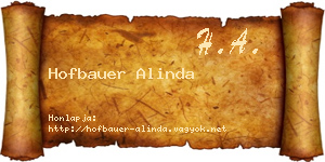 Hofbauer Alinda névjegykártya