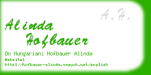 alinda hofbauer business card